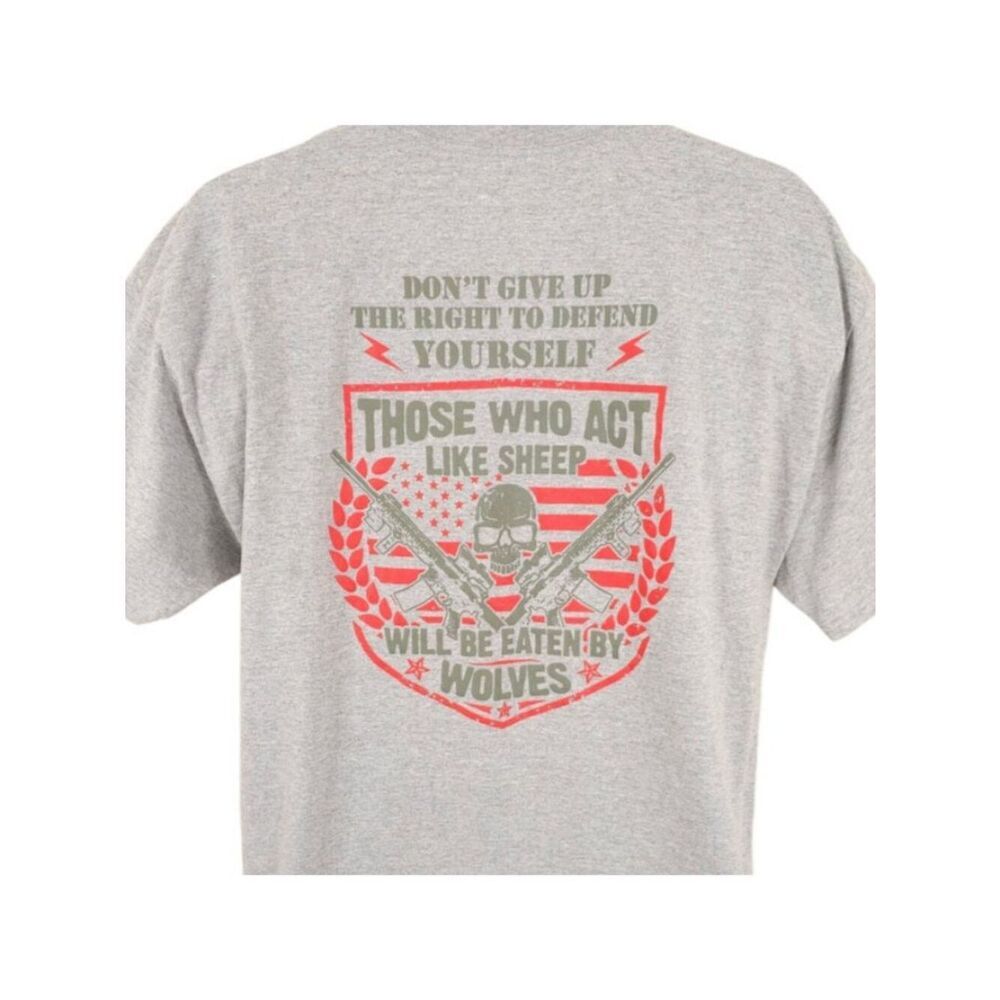 2nd Amendment T Shirt Mens Size XL Gray The Right To Defend Yourself